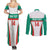 Custom Bulgaria Football Couples Matching Summer Maxi Dress and Long Sleeve Button Shirt Bulgarian Pattern Sporty Style