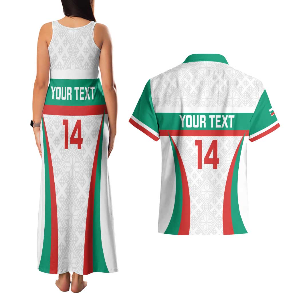 Custom Bulgaria Football Couples Matching Tank Maxi Dress and Hawaiian Shirt Bulgarian Pattern Sporty Style