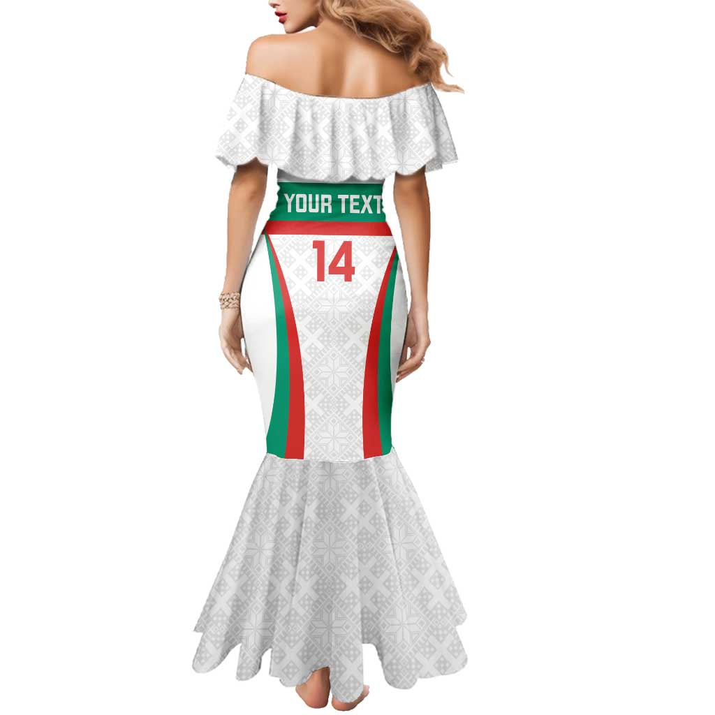 Custom Bulgaria Football Family Matching Mermaid Dress and Hawaiian Shirt Bulgarian Pattern Sporty Style