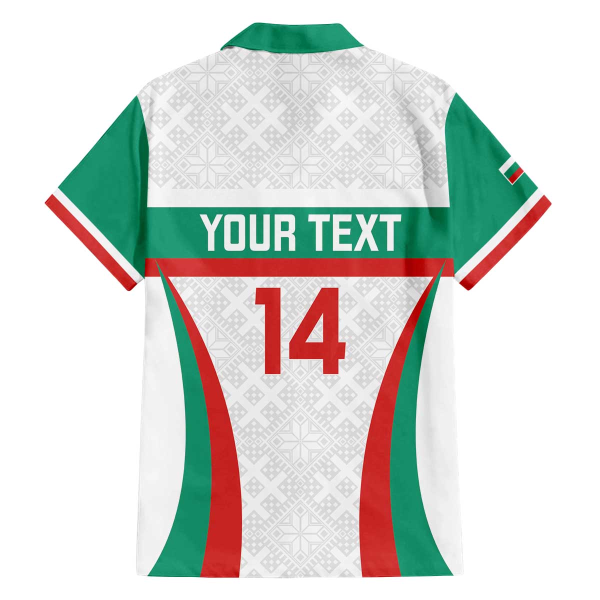 Custom Bulgaria Football Family Matching Off The Shoulder Long Sleeve Dress and Hawaiian Shirt Bulgarian Pattern Sporty Style