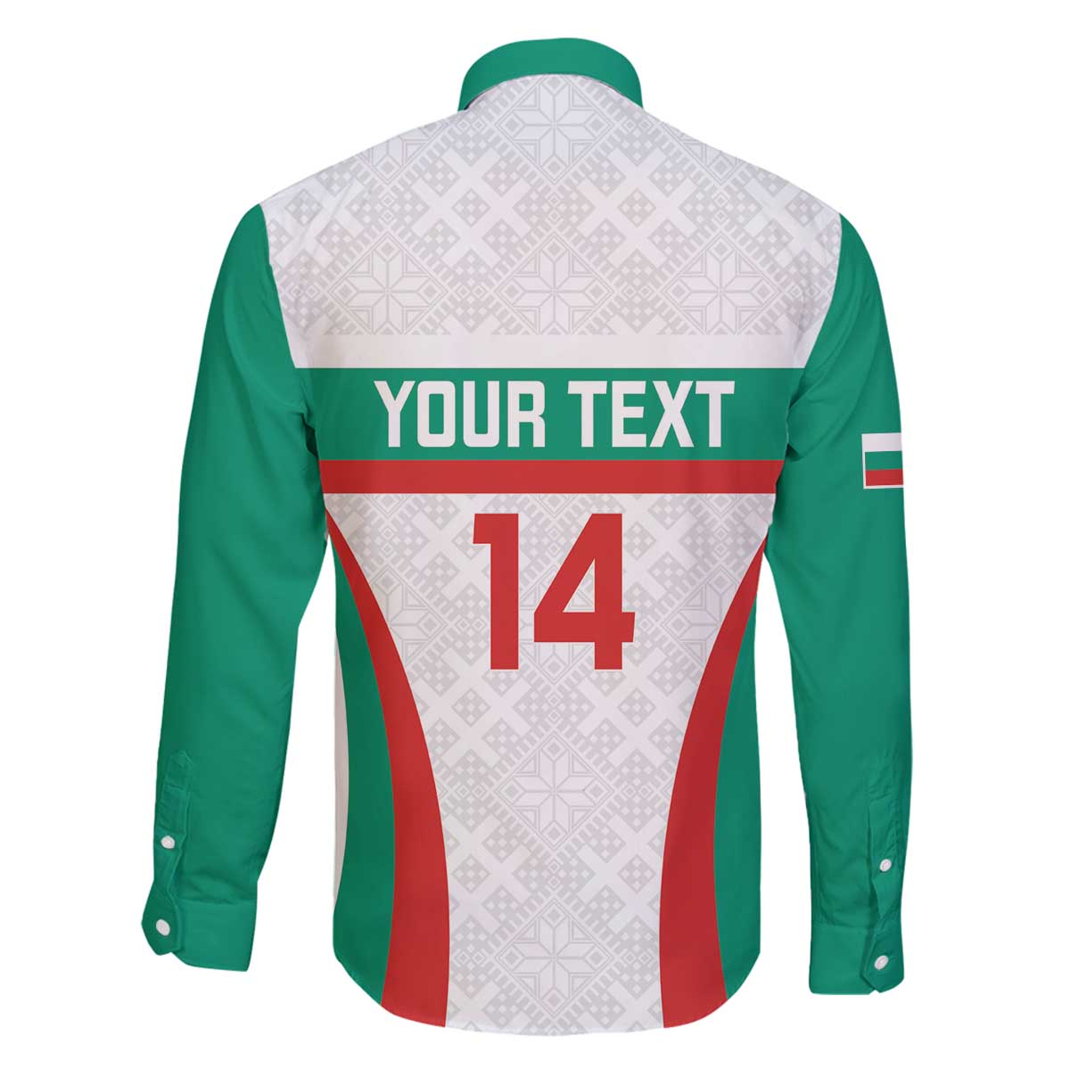 Custom Bulgaria Football Family Matching Off The Shoulder Long Sleeve Dress and Hawaiian Shirt Bulgarian Pattern Sporty Style