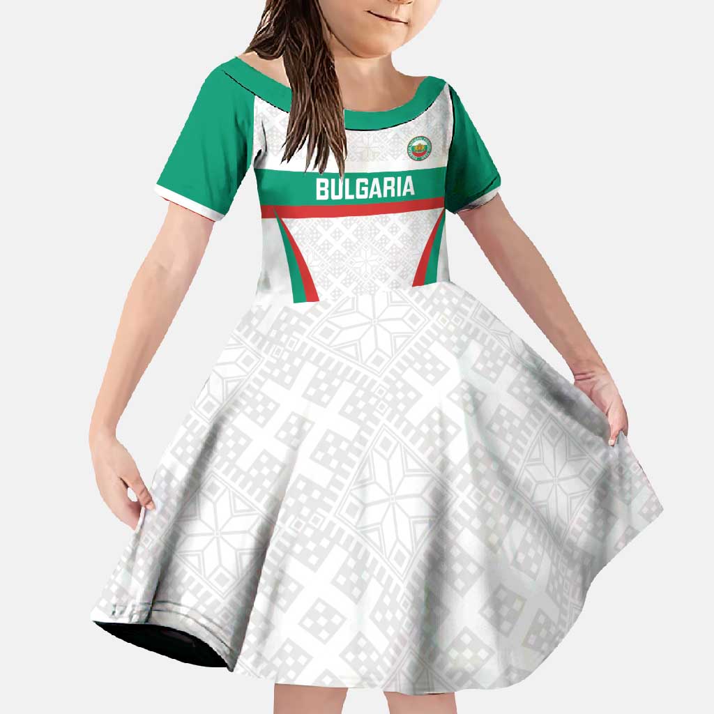 Custom Bulgaria Football Family Matching Off Shoulder Maxi Dress and Hawaiian Shirt Bulgarian Pattern Sporty Style