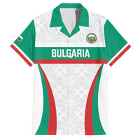 Custom Bulgaria Football Family Matching Off Shoulder Maxi Dress and Hawaiian Shirt Bulgarian Pattern Sporty Style