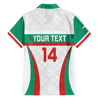Custom Bulgaria Football Family Matching Off Shoulder Maxi Dress and Hawaiian Shirt Bulgarian Pattern Sporty Style