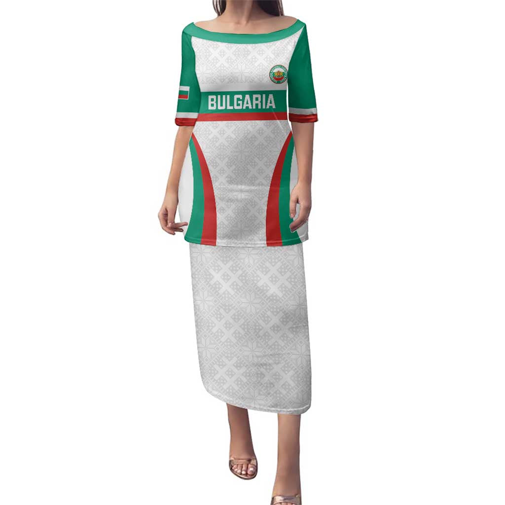 Custom Bulgaria Football Family Matching Puletasi and Hawaiian Shirt Bulgarian Pattern Sporty Style