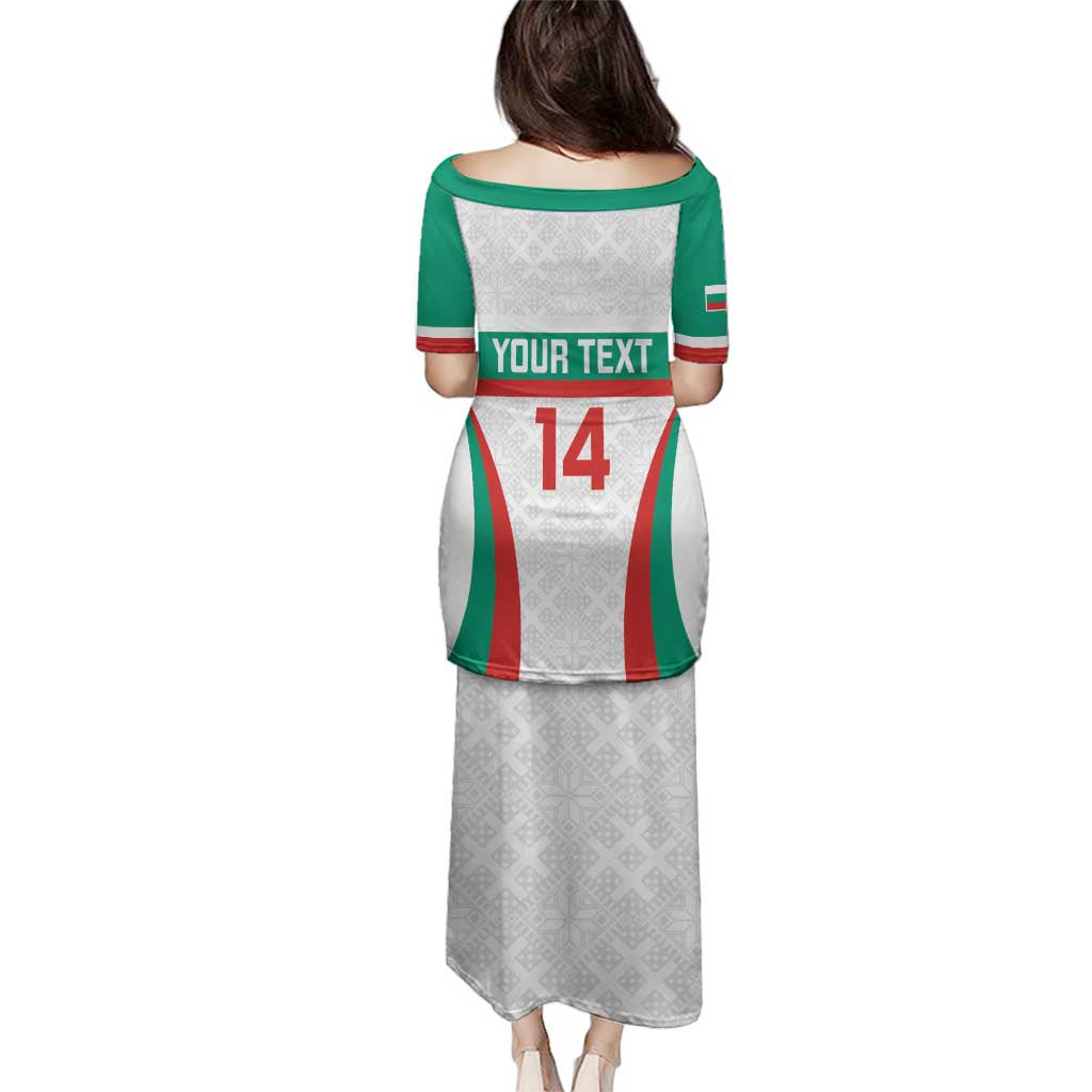Custom Bulgaria Football Family Matching Puletasi and Hawaiian Shirt Bulgarian Pattern Sporty Style
