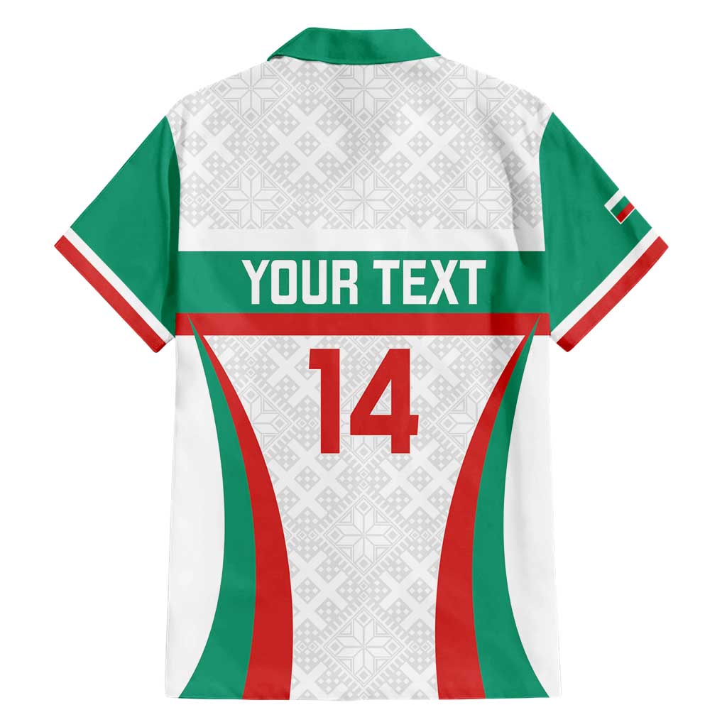 Custom Bulgaria Football Family Matching Short Sleeve Bodycon Dress and Hawaiian Shirt Bulgarian Pattern Sporty Style