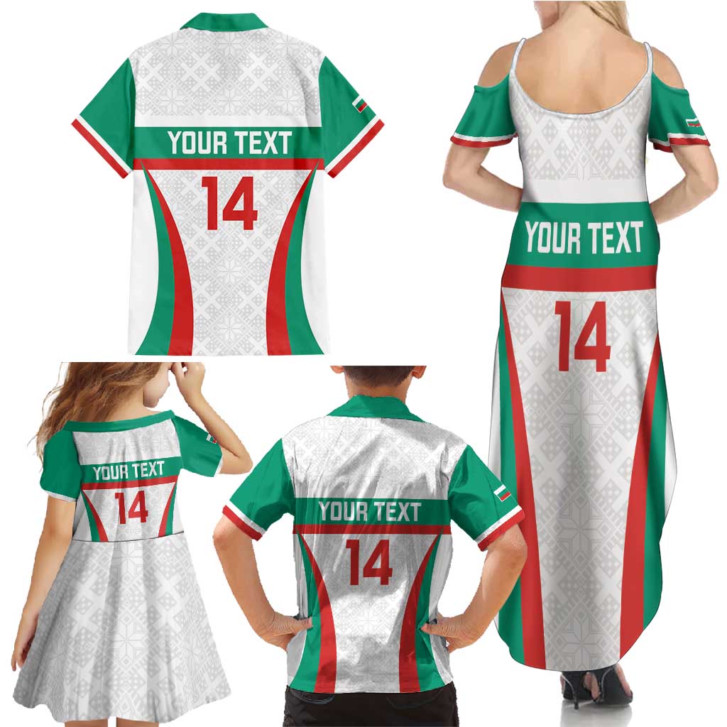 Custom Bulgaria Football Family Matching Summer Maxi Dress and Hawaiian Shirt Bulgarian Pattern Sporty Style