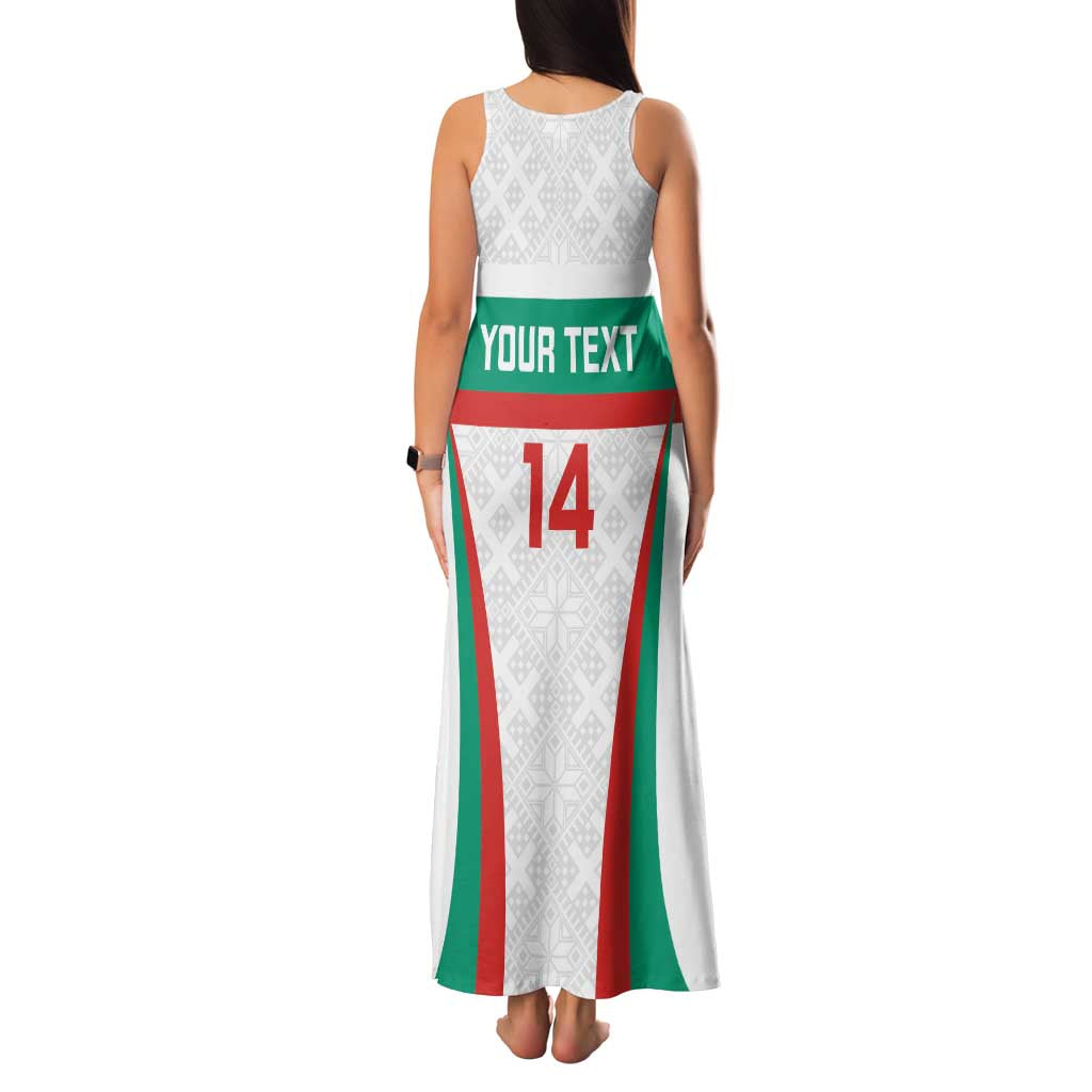 Custom Bulgaria Football Family Matching Tank Maxi Dress and Hawaiian Shirt Bulgarian Pattern Sporty Style