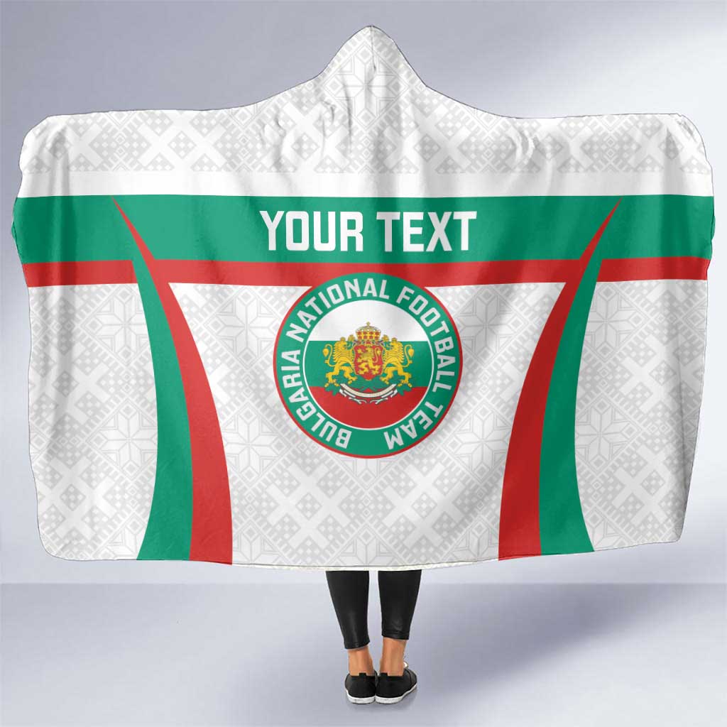 Custom Bulgaria Football Hooded Blanket Bulgarian Pattern Sporty Style