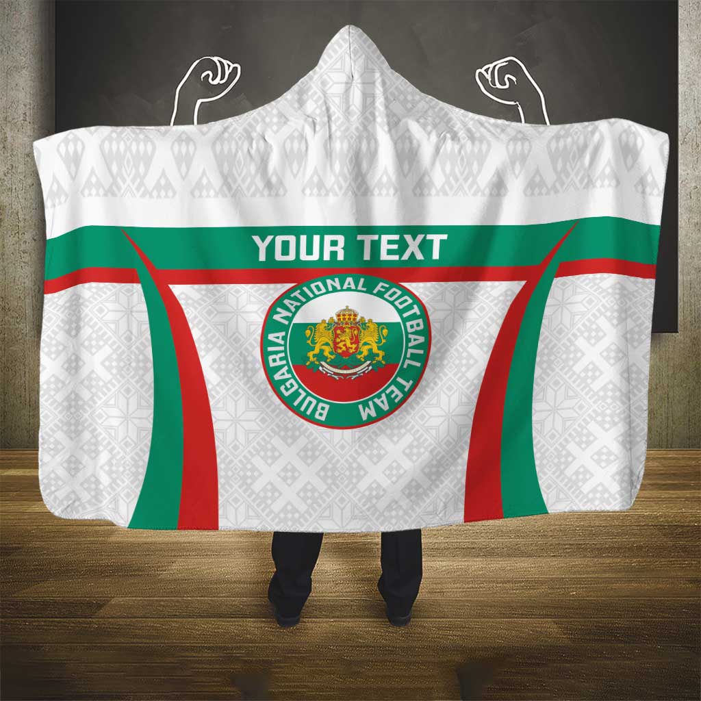Custom Bulgaria Football Hooded Blanket Bulgarian Pattern Sporty Style