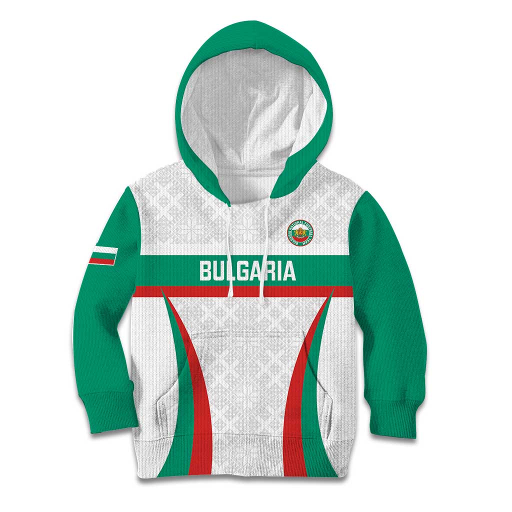 Custom Bulgaria Football Kid Hoodie Bulgarian Pattern Sporty Style