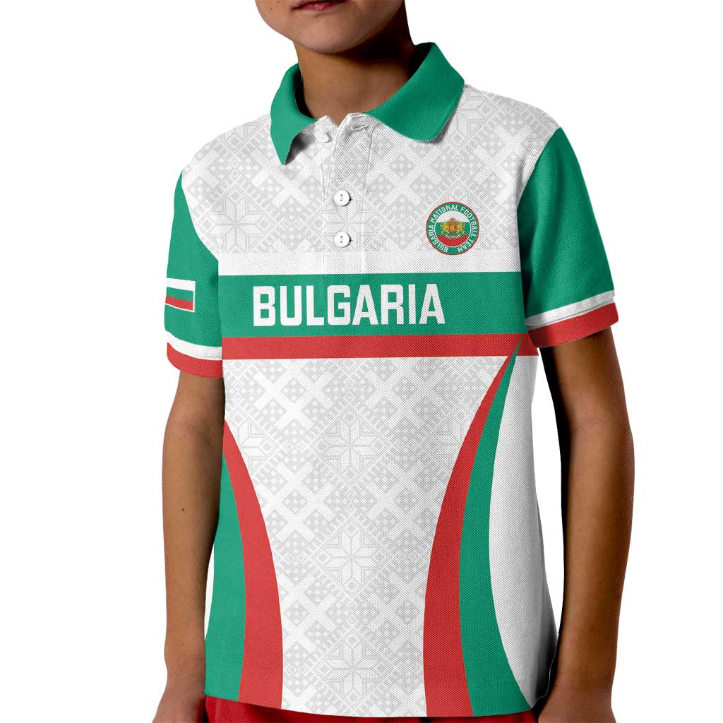 Custom Bulgaria Football Kid Polo Shirt Bulgarian Pattern Sporty Style
