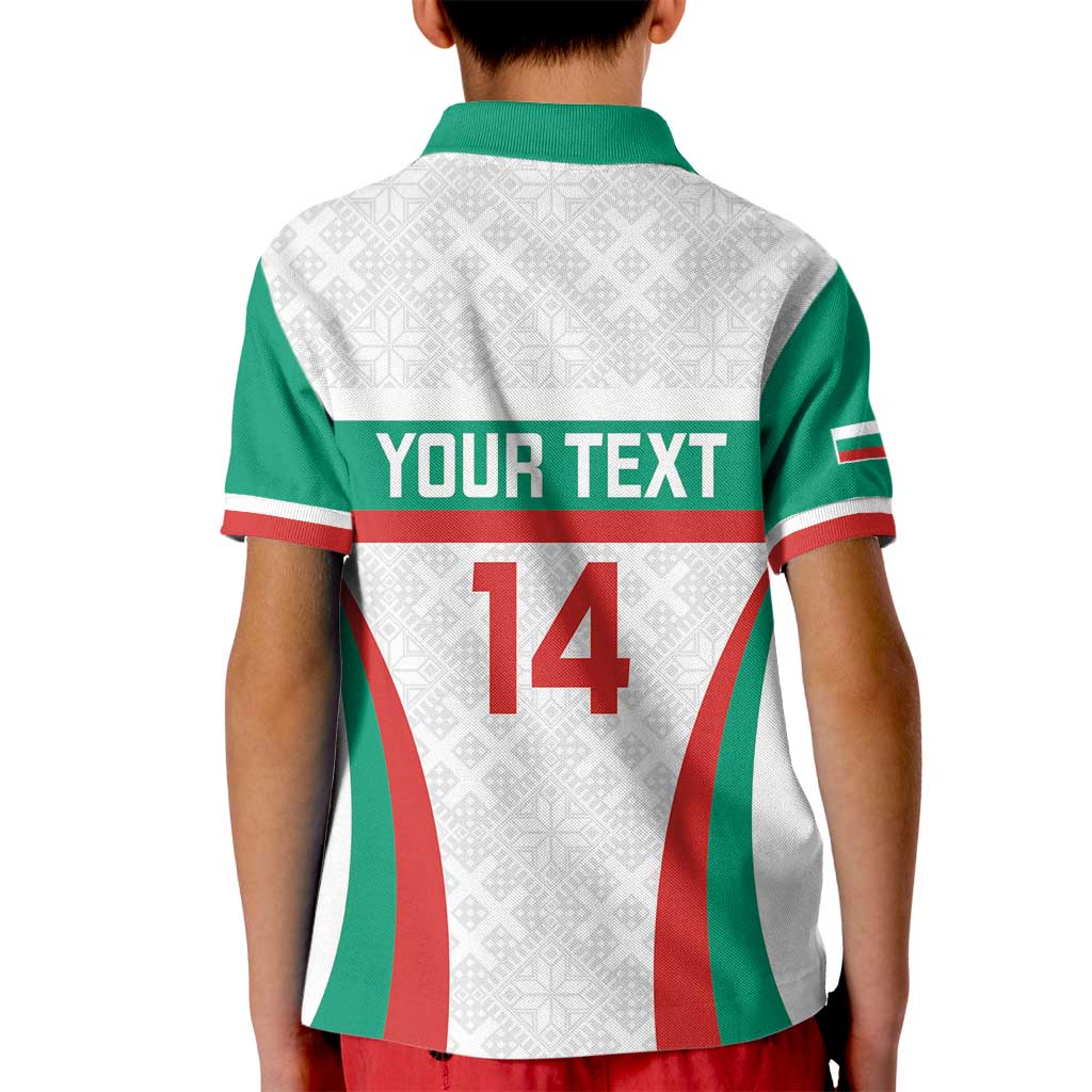 Custom Bulgaria Football Kid Polo Shirt Bulgarian Pattern Sporty Style