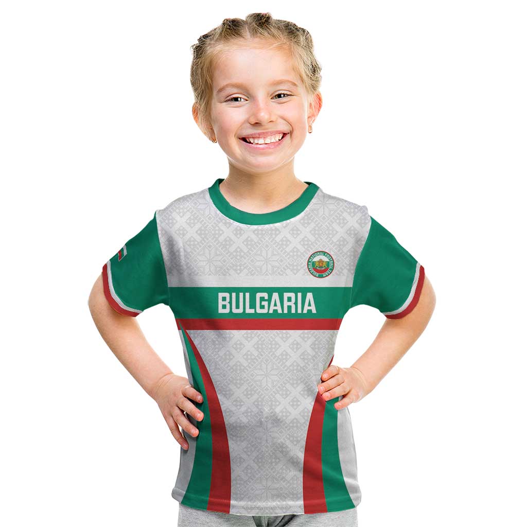 Custom Bulgaria Football Kid T Shirt Bulgarian Pattern Sporty Style