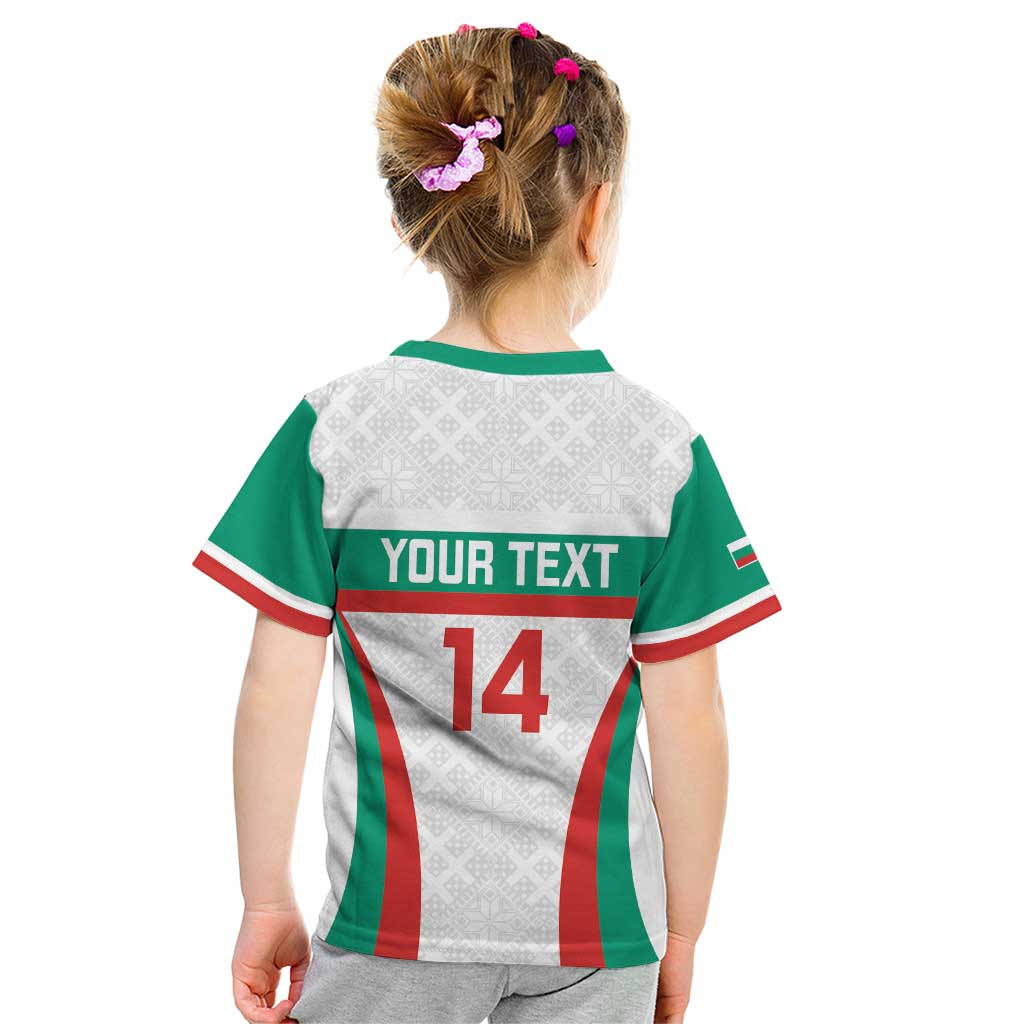 Custom Bulgaria Football Kid T Shirt Bulgarian Pattern Sporty Style