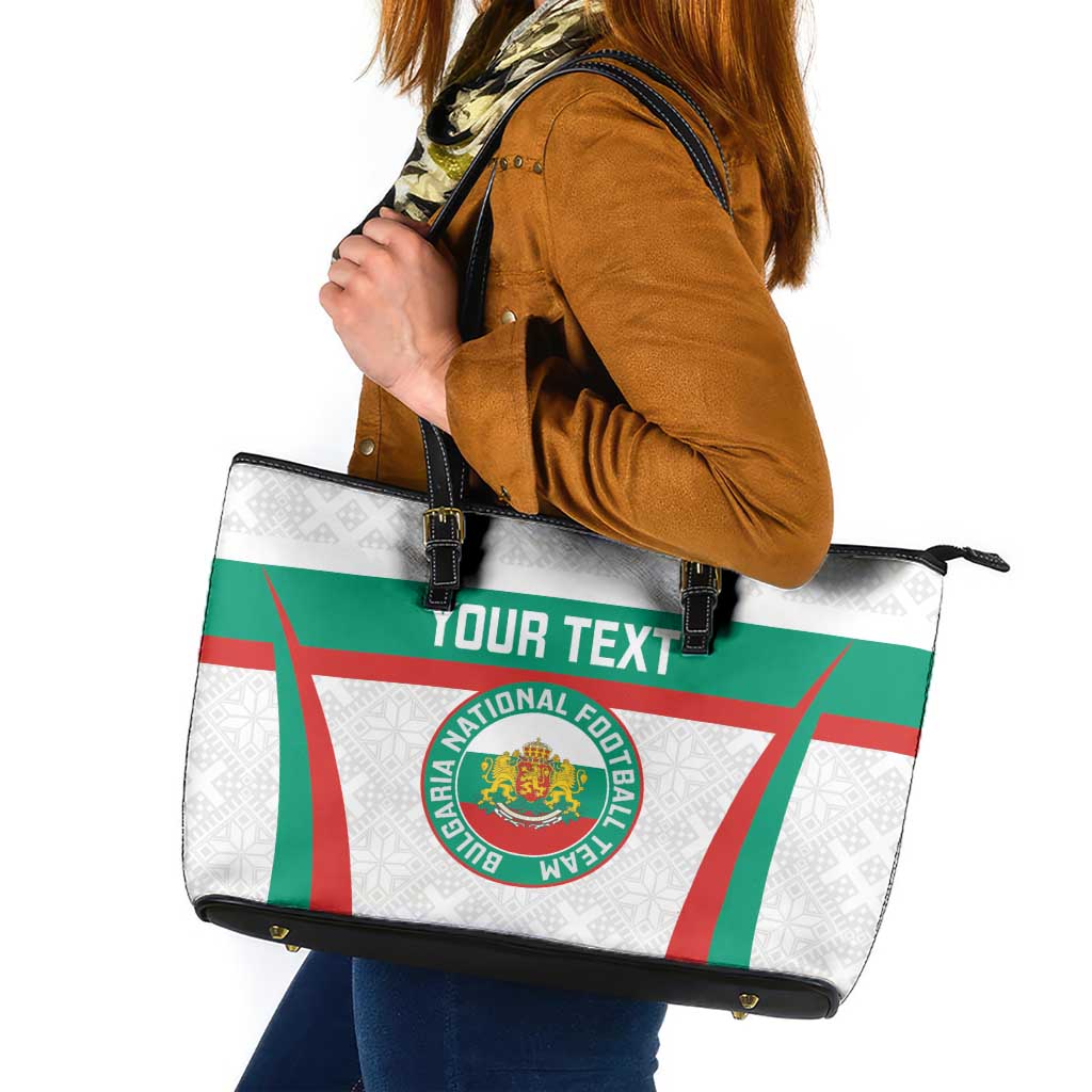 Custom Bulgaria Football Leather Tote Bag Bulgarian Pattern Sporty Style