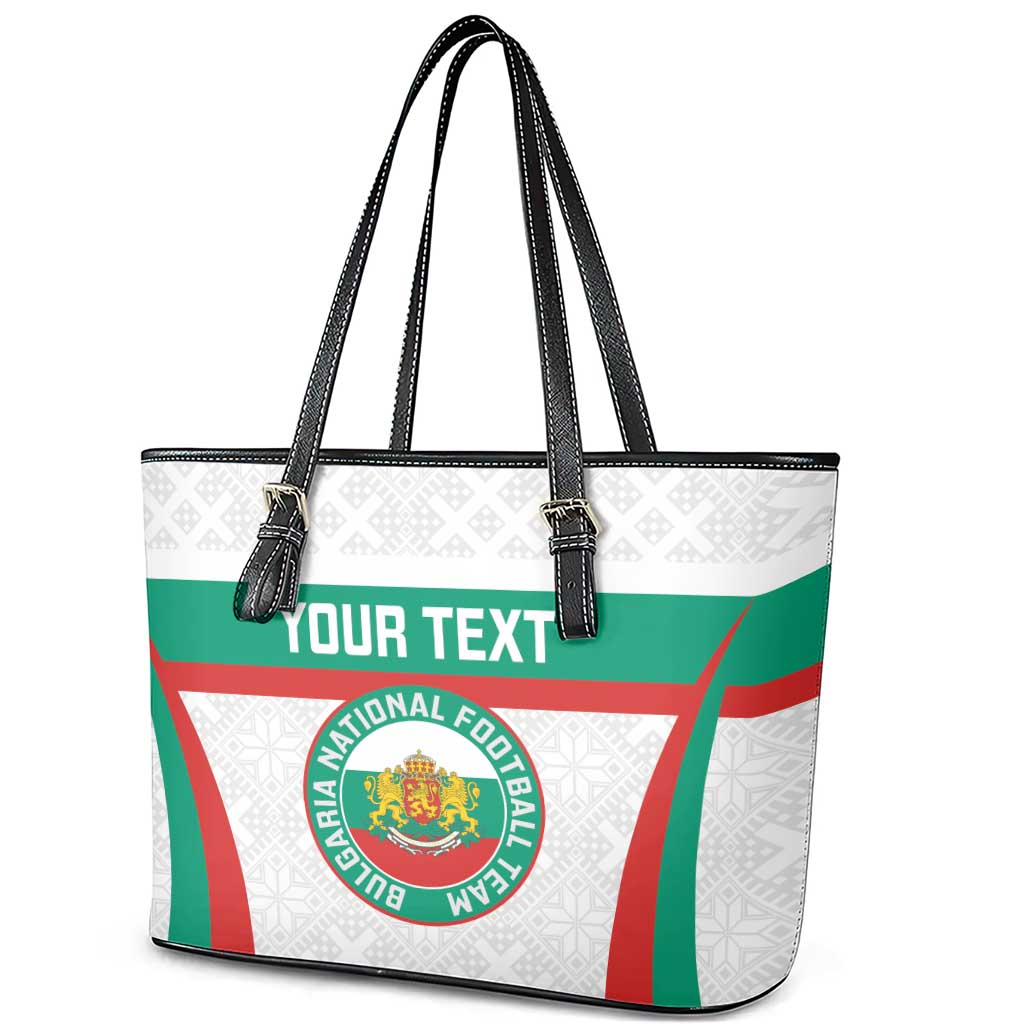 Custom Bulgaria Football Leather Tote Bag Bulgarian Pattern Sporty Style