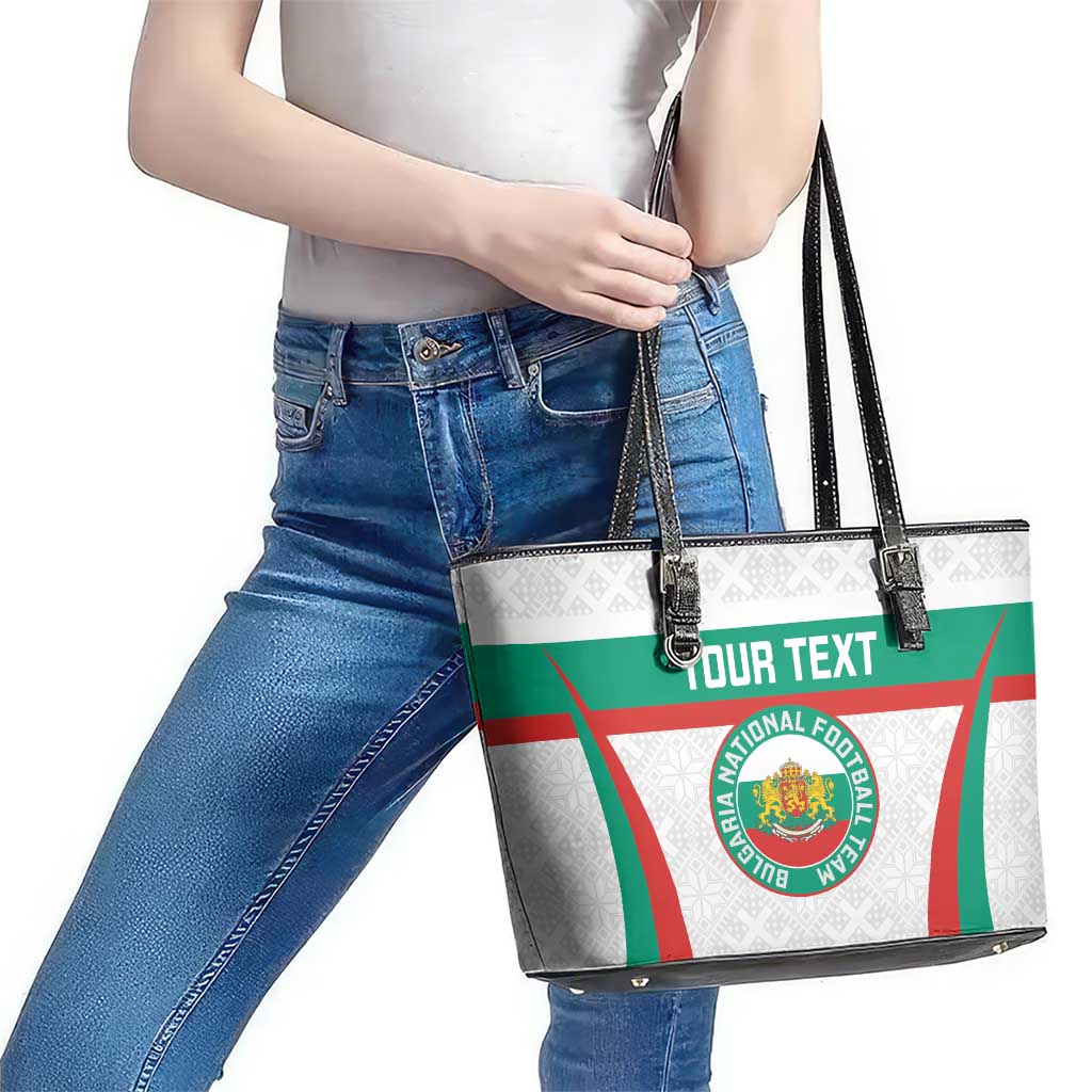 Custom Bulgaria Football Leather Tote Bag Bulgarian Pattern Sporty Style