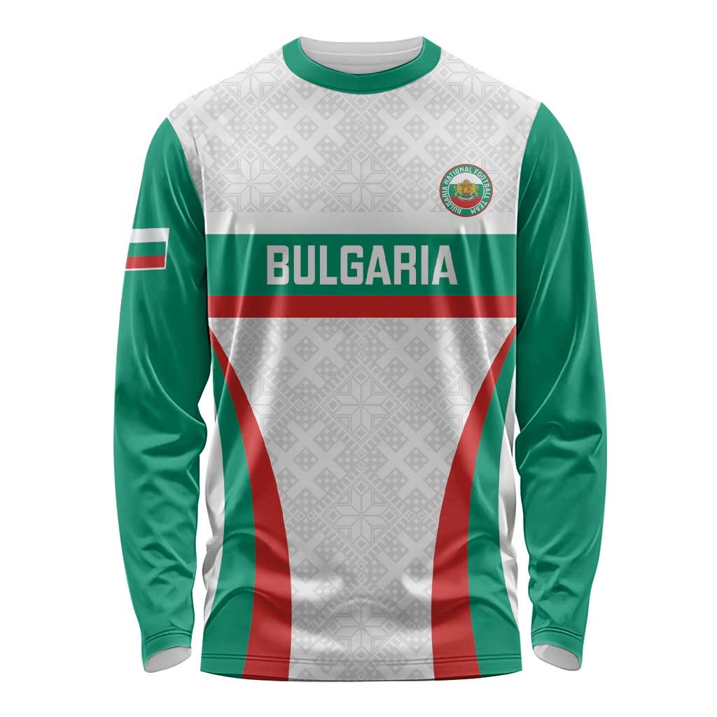 Custom Bulgaria Football Long Sleeve Shirt Bulgarian Pattern Sporty Style