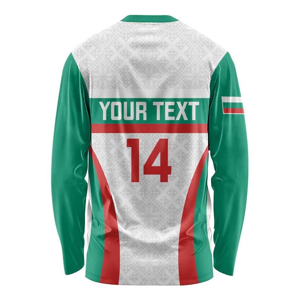 Custom Bulgaria Football Long Sleeve Shirt Bulgarian Pattern Sporty Style