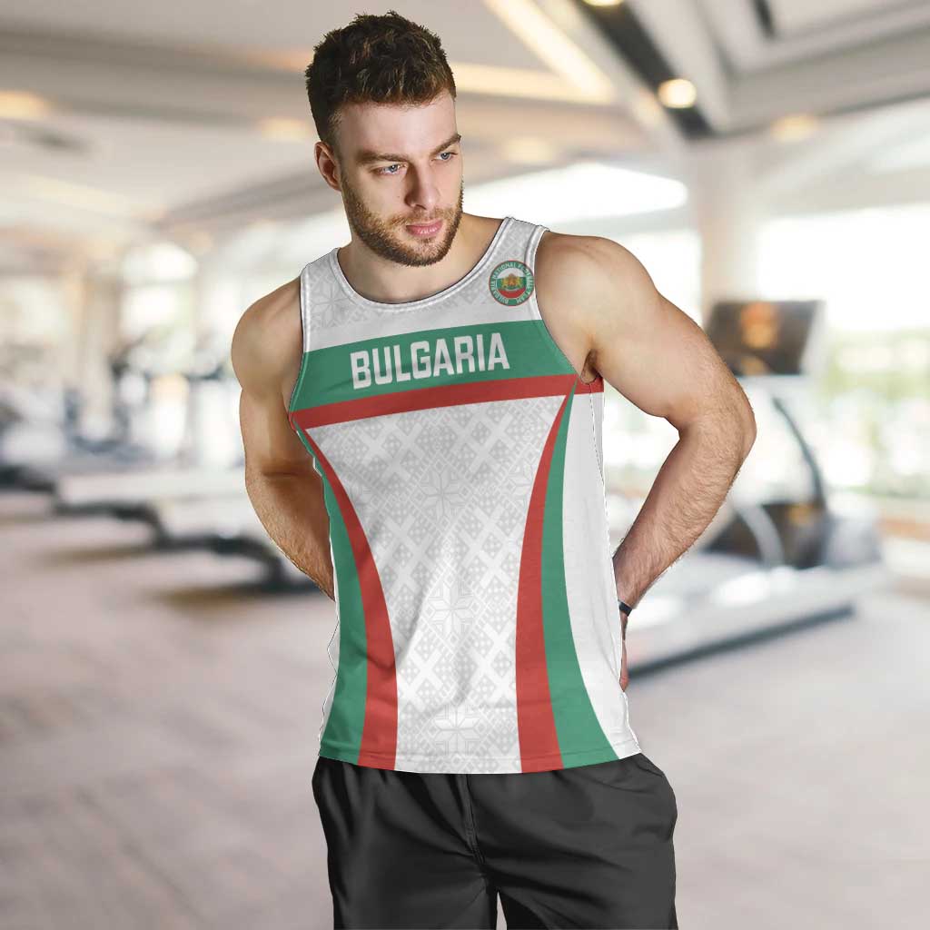 Custom Bulgaria Football Men Tank Top Bulgarian Pattern Sporty Style