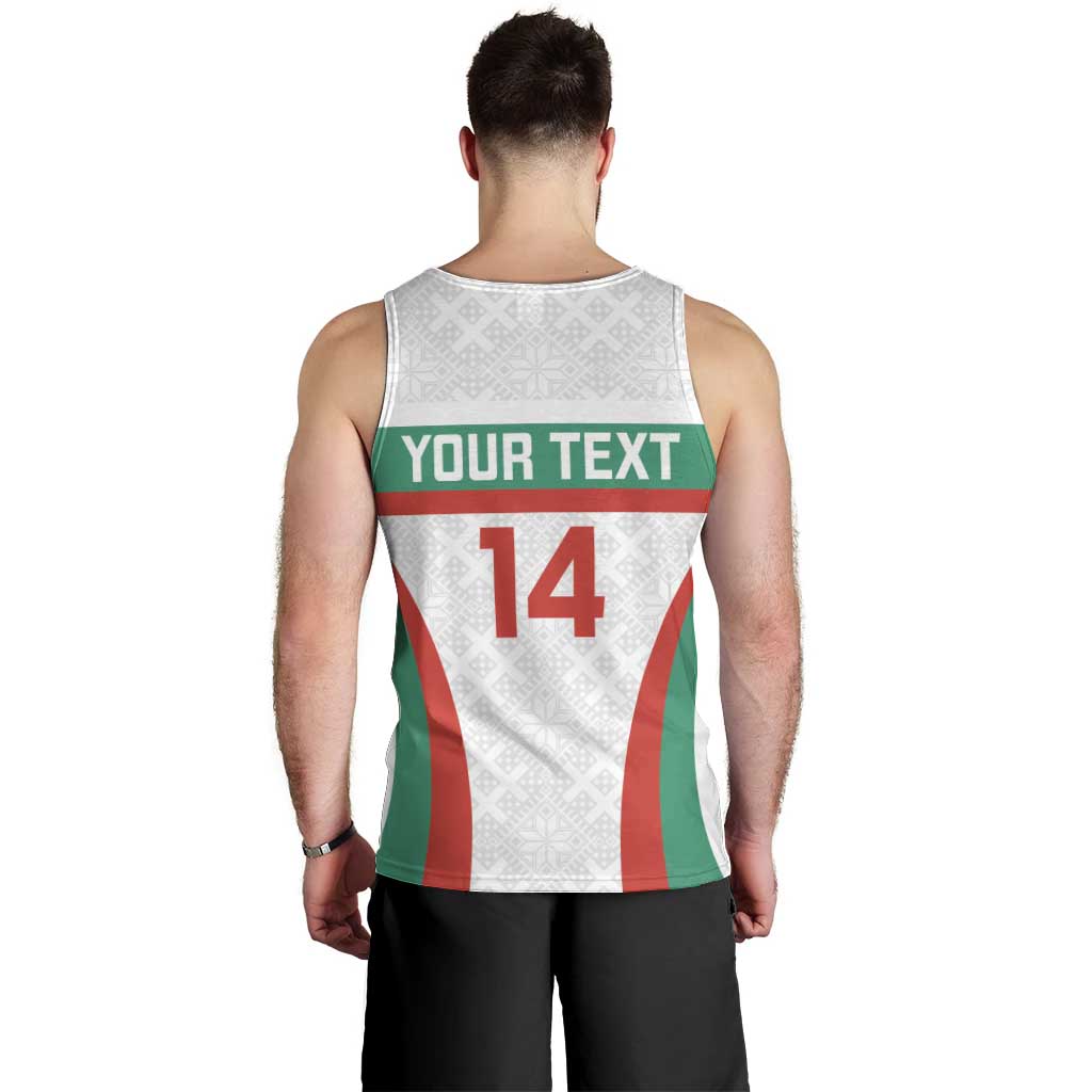 Custom Bulgaria Football Men Tank Top Bulgarian Pattern Sporty Style