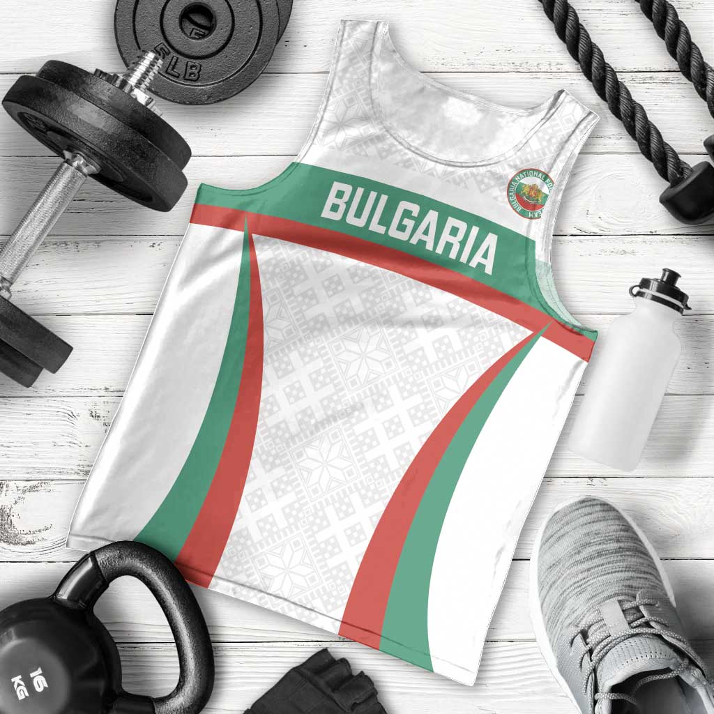 Custom Bulgaria Football Men Tank Top Bulgarian Pattern Sporty Style