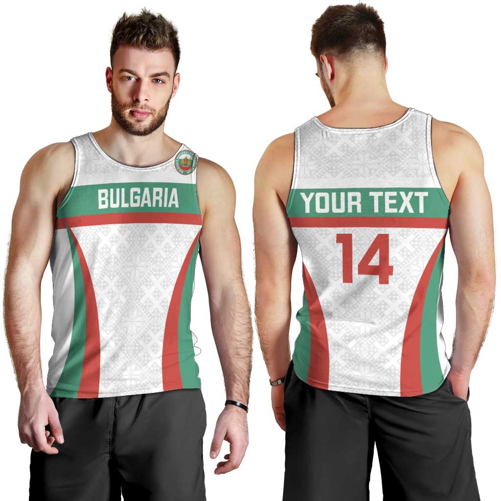 Custom Bulgaria Football Men Tank Top Bulgarian Pattern Sporty Style