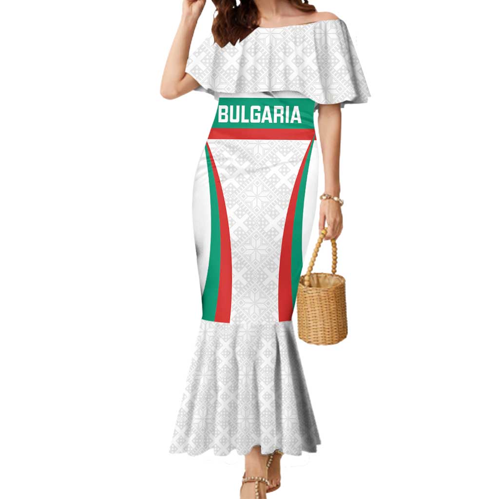 Custom Bulgaria Football Mermaid Dress Bulgarian Pattern Sporty Style