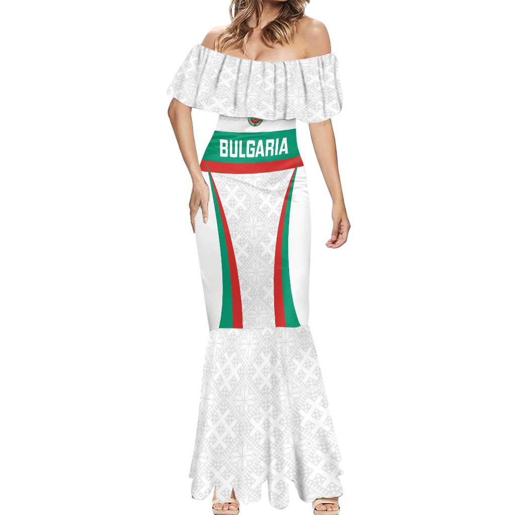 Custom Bulgaria Football Mermaid Dress Bulgarian Pattern Sporty Style