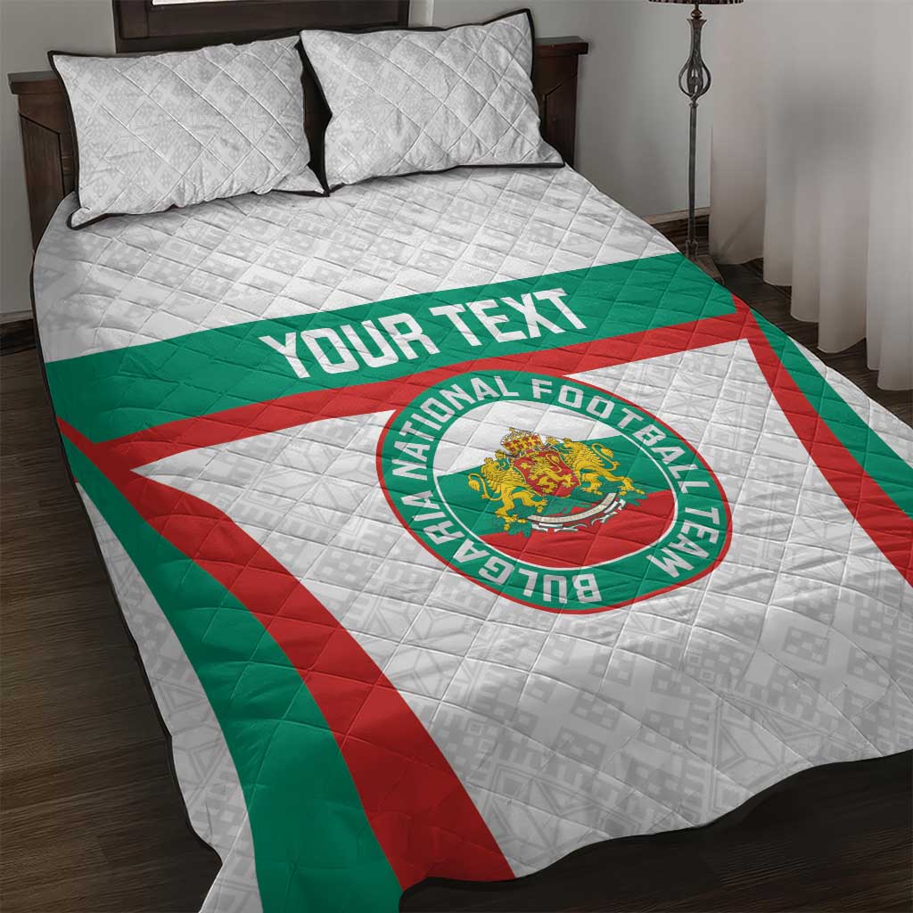 Custom Bulgaria Football Quilt Bed Set Bulgarian Pattern Sporty Style