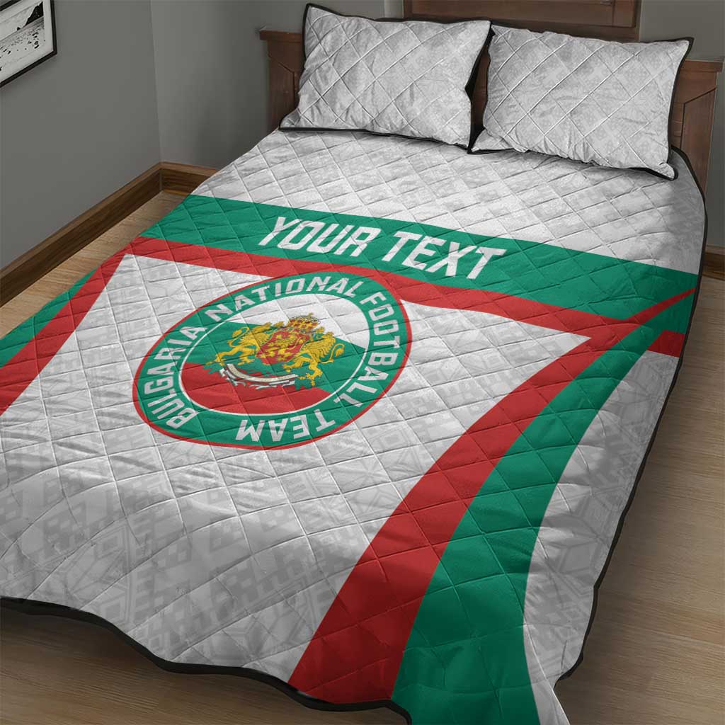 Custom Bulgaria Football Quilt Bed Set Bulgarian Pattern Sporty Style