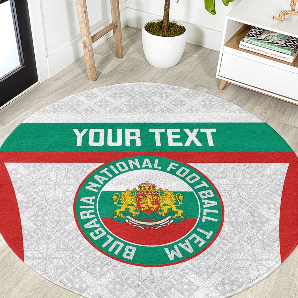 Custom Bulgaria Football Round Carpet Bulgarian Pattern Sporty Style