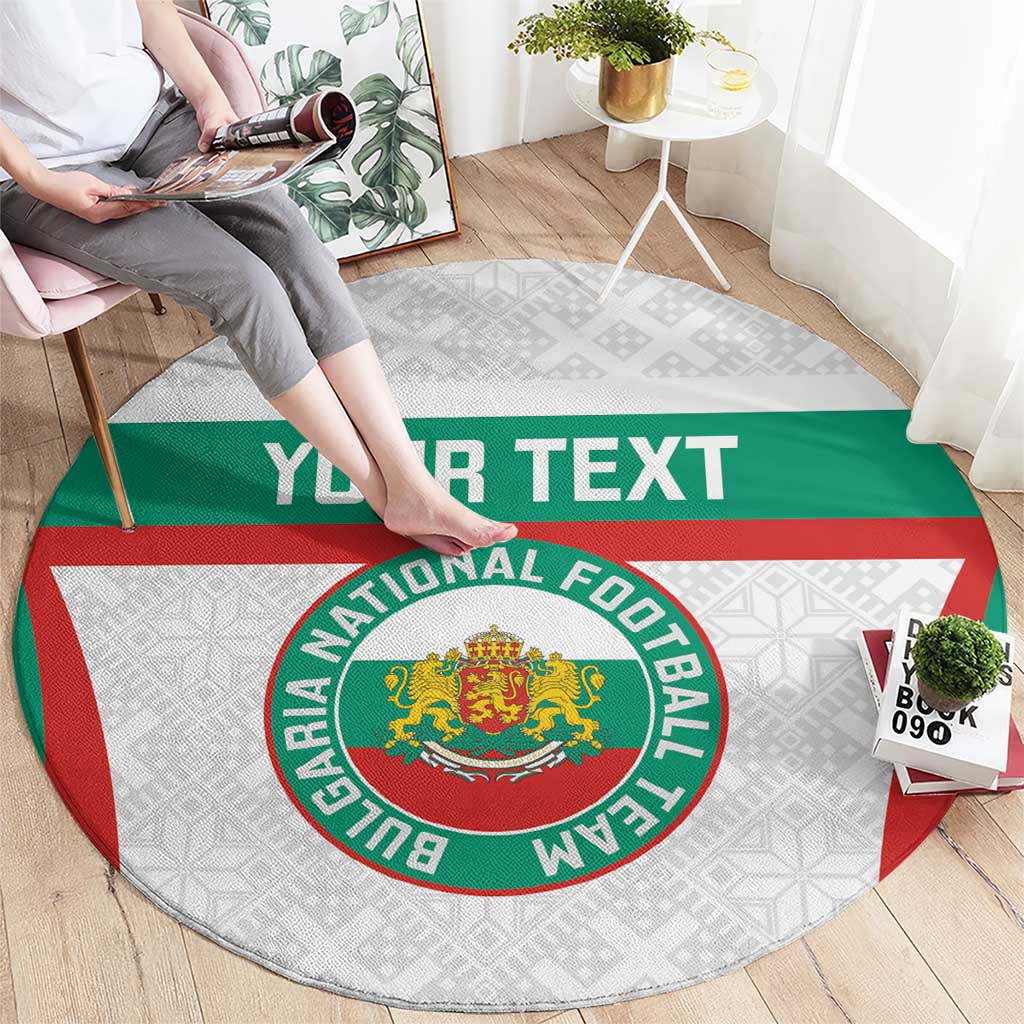 Custom Bulgaria Football Round Carpet Bulgarian Pattern Sporty Style
