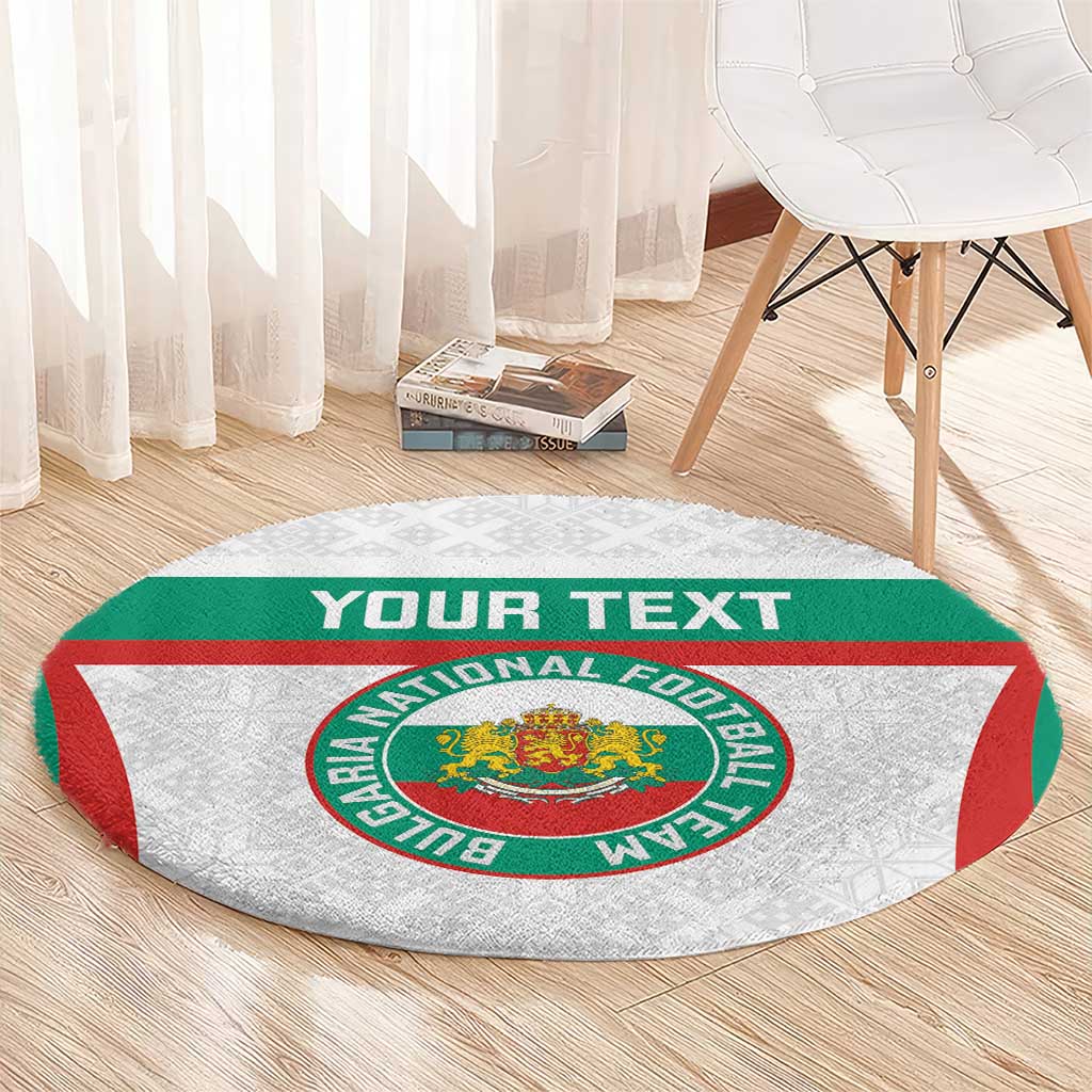 Custom Bulgaria Football Round Carpet Bulgarian Pattern Sporty Style