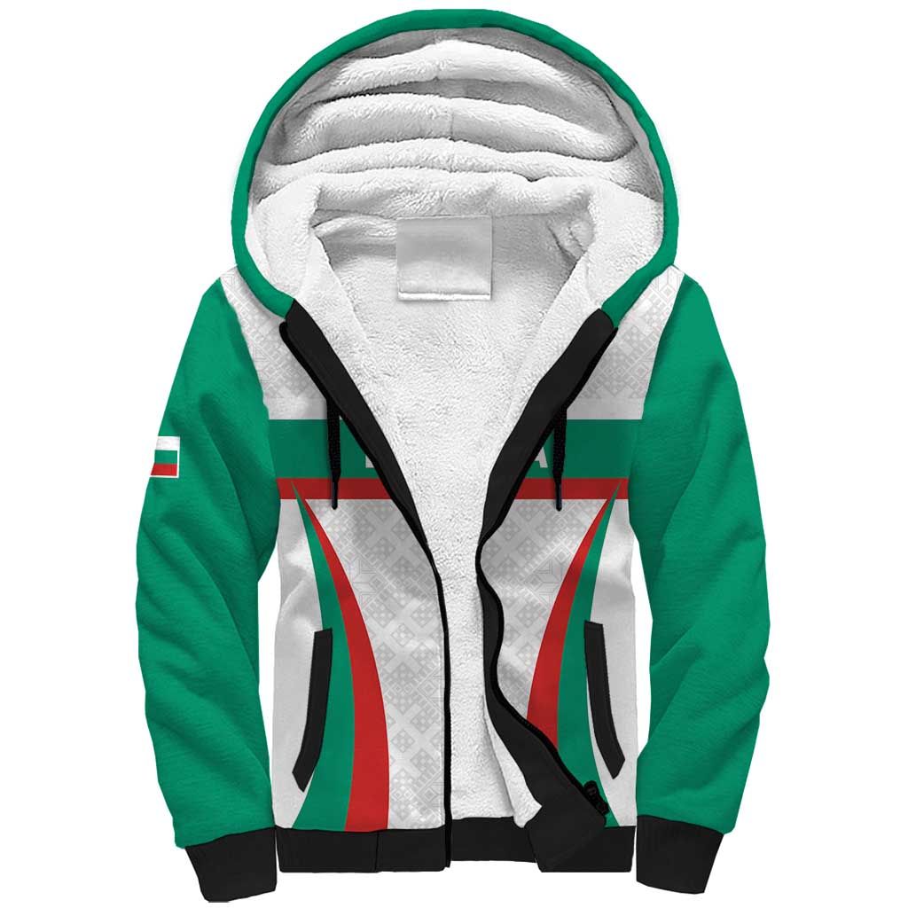 Custom Bulgaria Football Sherpa Hoodie Bulgarian Pattern Sporty Style