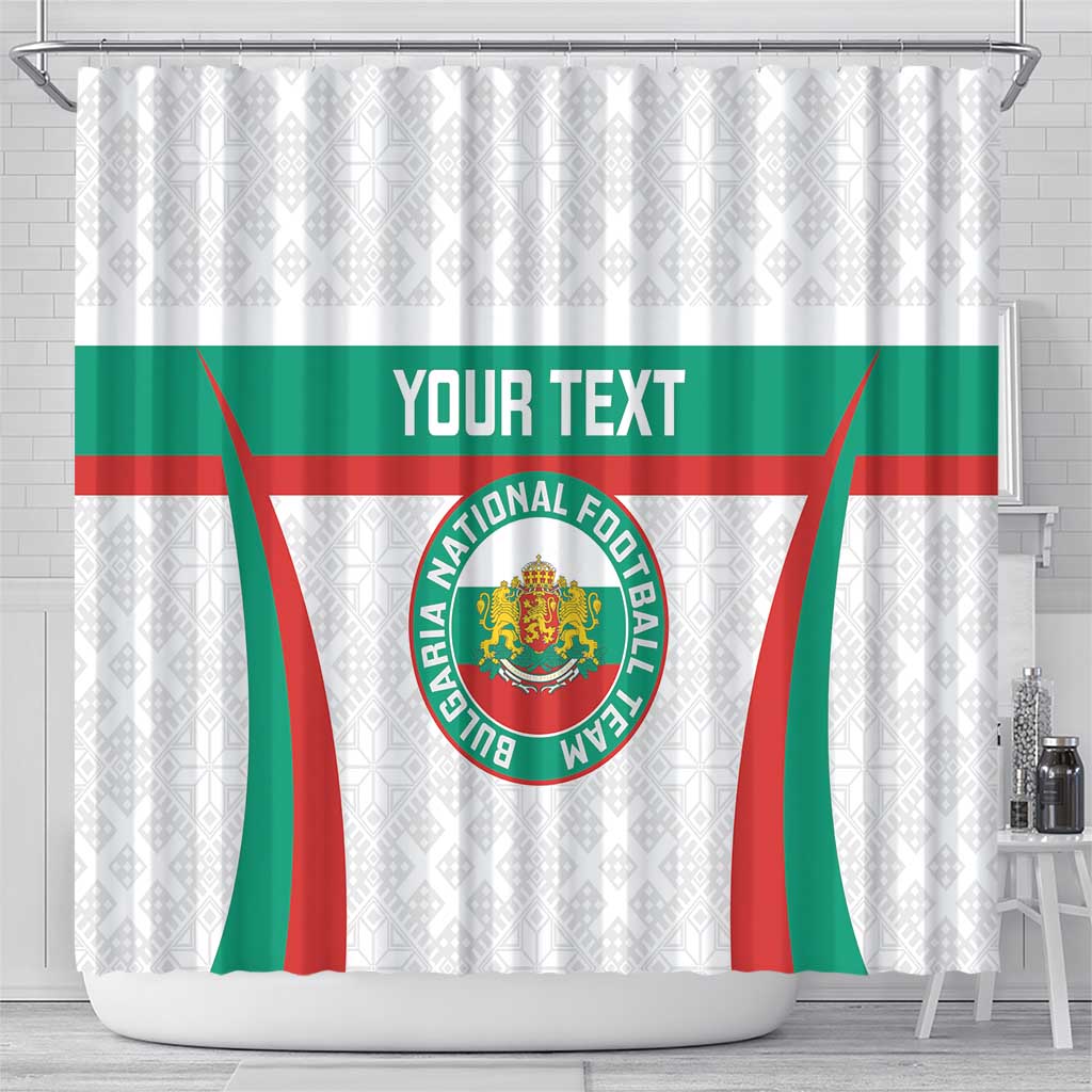 Custom Bulgaria Football Shower Curtain Bulgarian Pattern Sporty Style