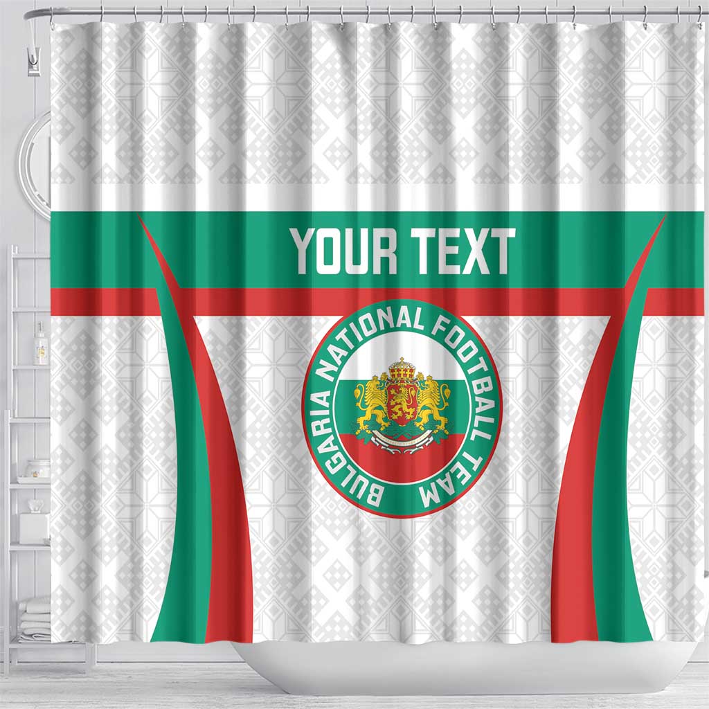 Custom Bulgaria Football Shower Curtain Bulgarian Pattern Sporty Style