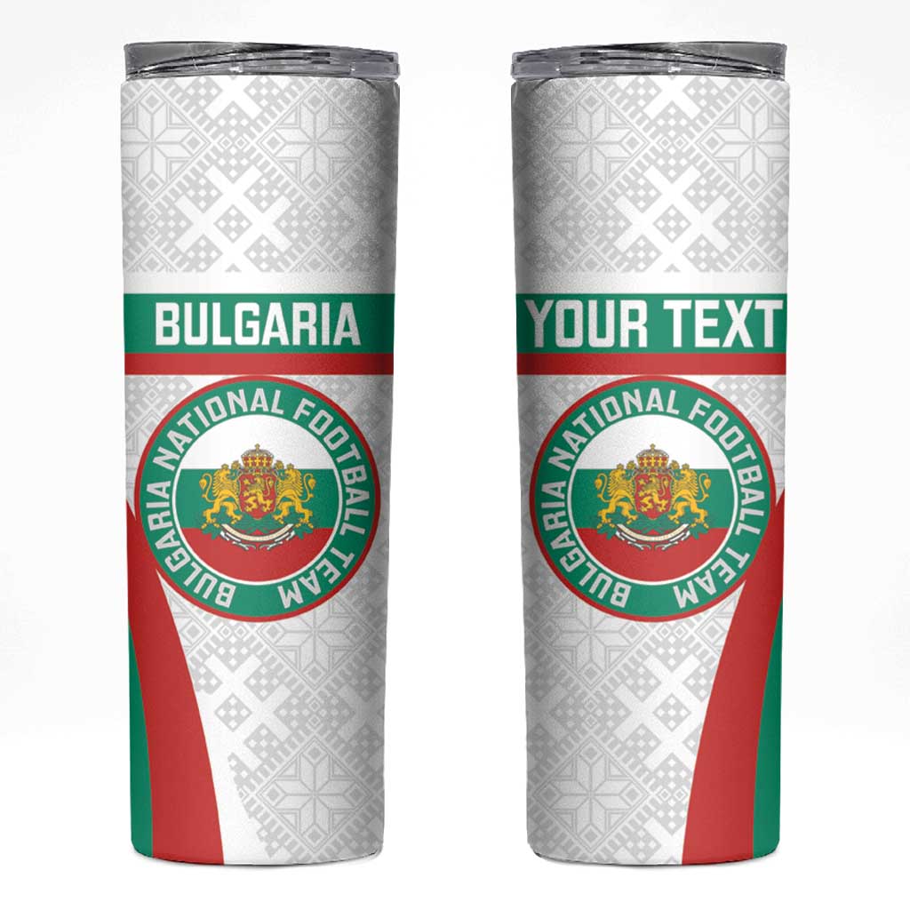 Custom Bulgaria Football Skinny Tumbler Bulgarian Pattern Sporty Style