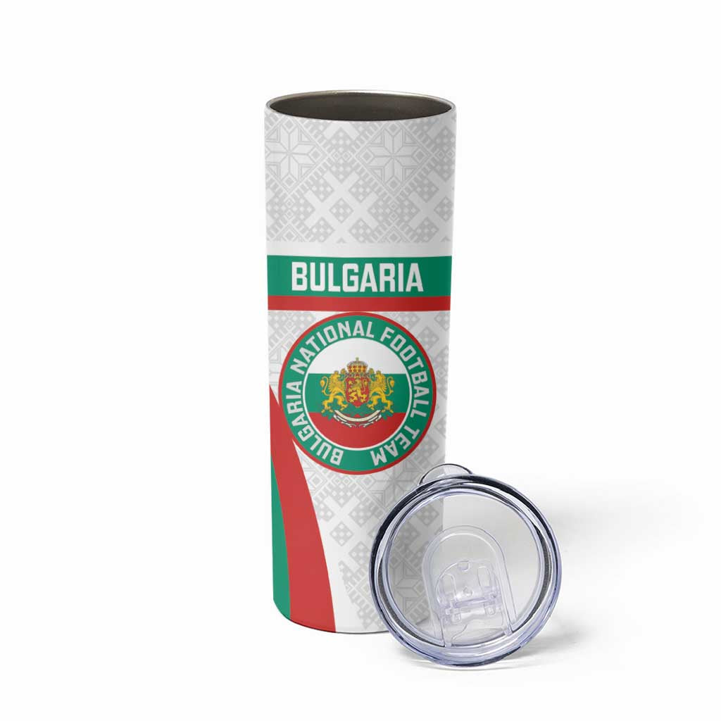 Custom Bulgaria Football Skinny Tumbler Bulgarian Pattern Sporty Style