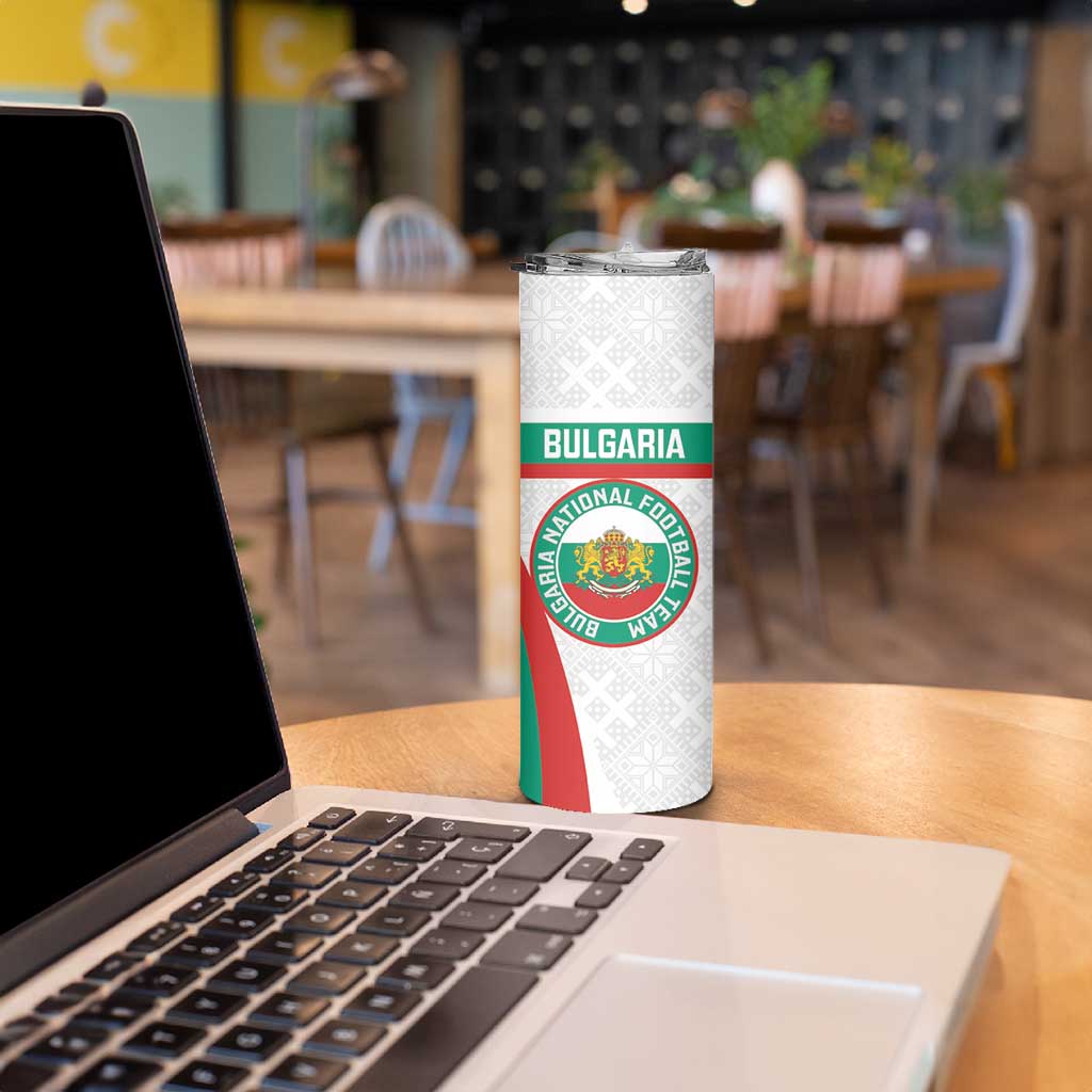 Custom Bulgaria Football Skinny Tumbler Bulgarian Pattern Sporty Style