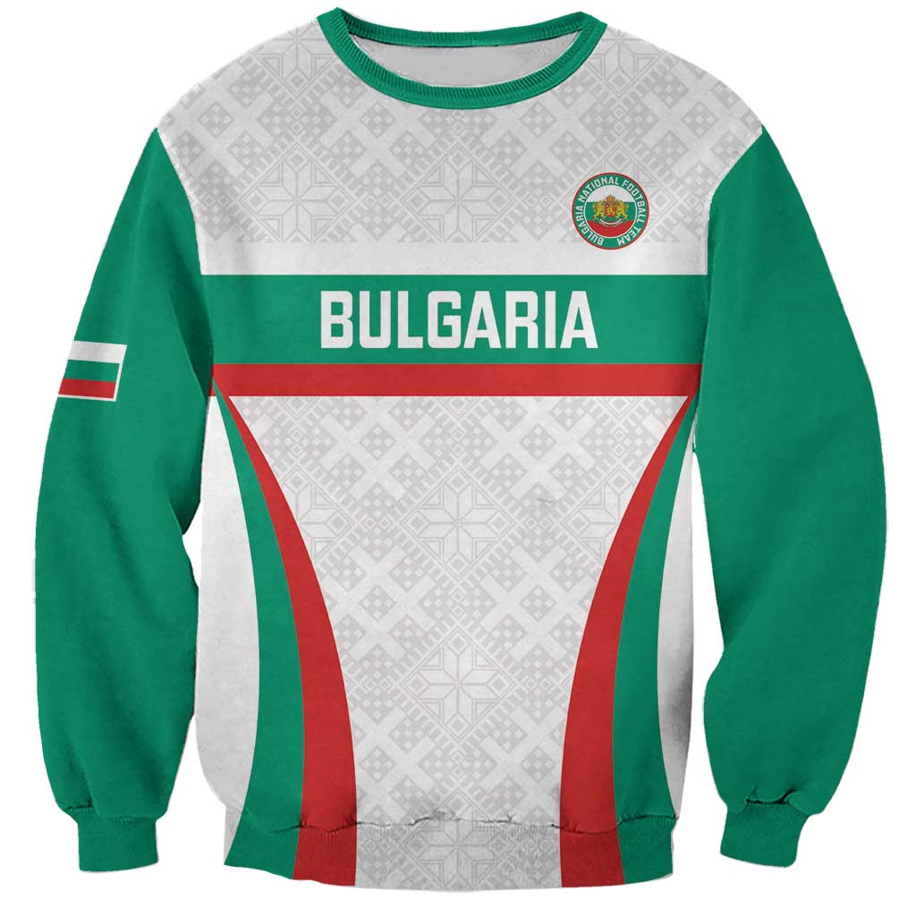Custom Bulgaria Football Sweatshirt Bulgarian Pattern Sporty Style