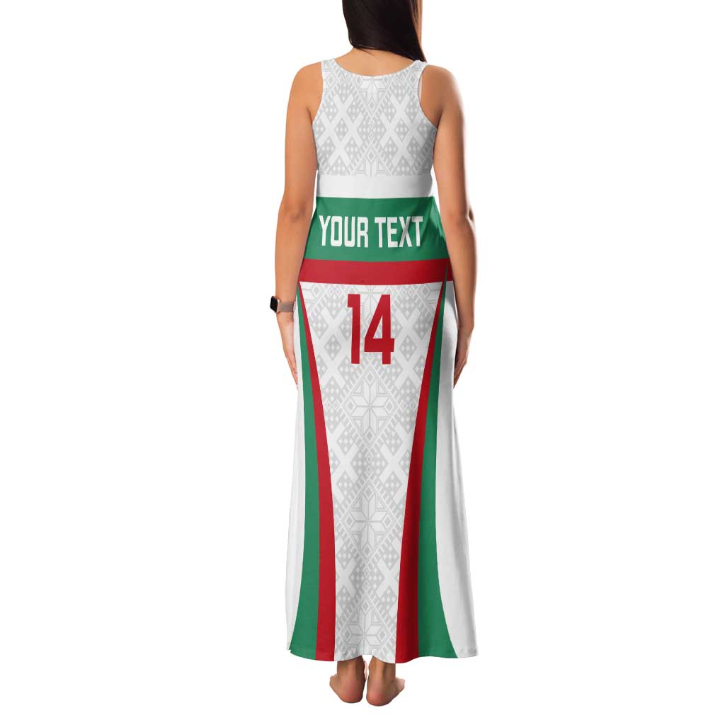 Custom Bulgaria Football Tank Maxi Dress Bulgarian Pattern Sporty Style