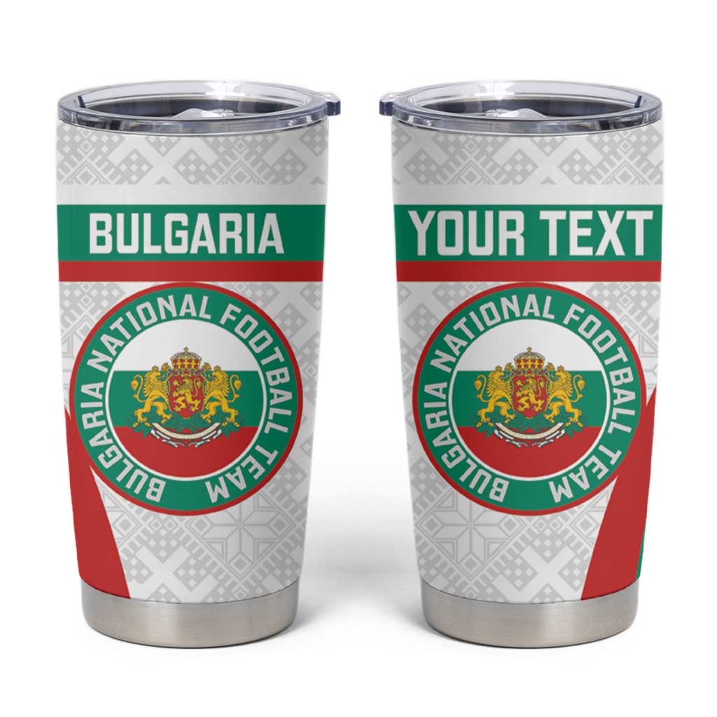 Custom Bulgaria Football Tumbler Cup Bulgarian Pattern Sporty Style