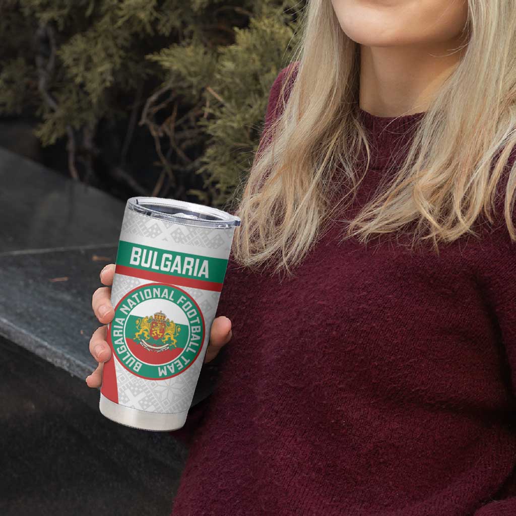 Custom Bulgaria Football Tumbler Cup Bulgarian Pattern Sporty Style