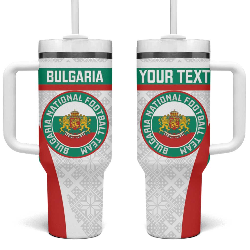 Custom Bulgaria Football Tumbler With Handle Bulgarian Pattern Sporty Style