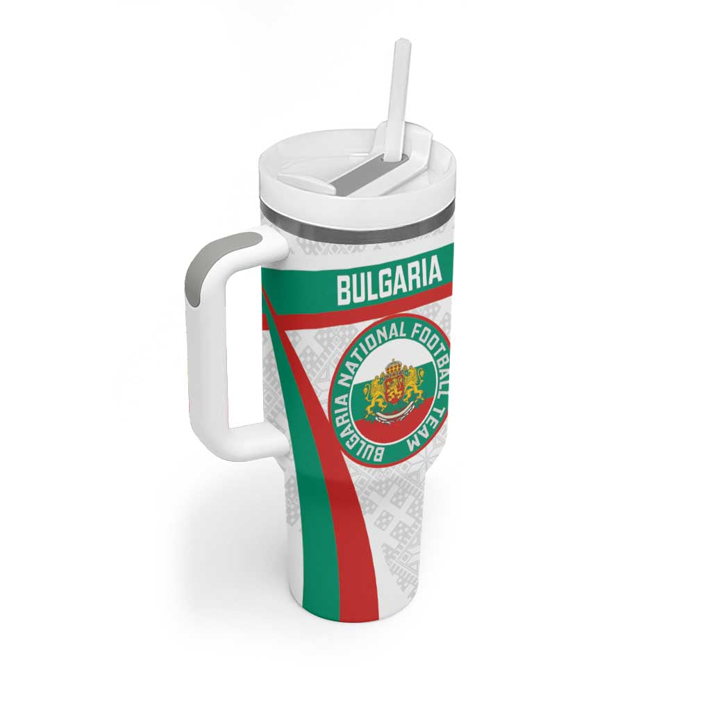 Custom Bulgaria Football Tumbler With Handle Bulgarian Pattern Sporty Style