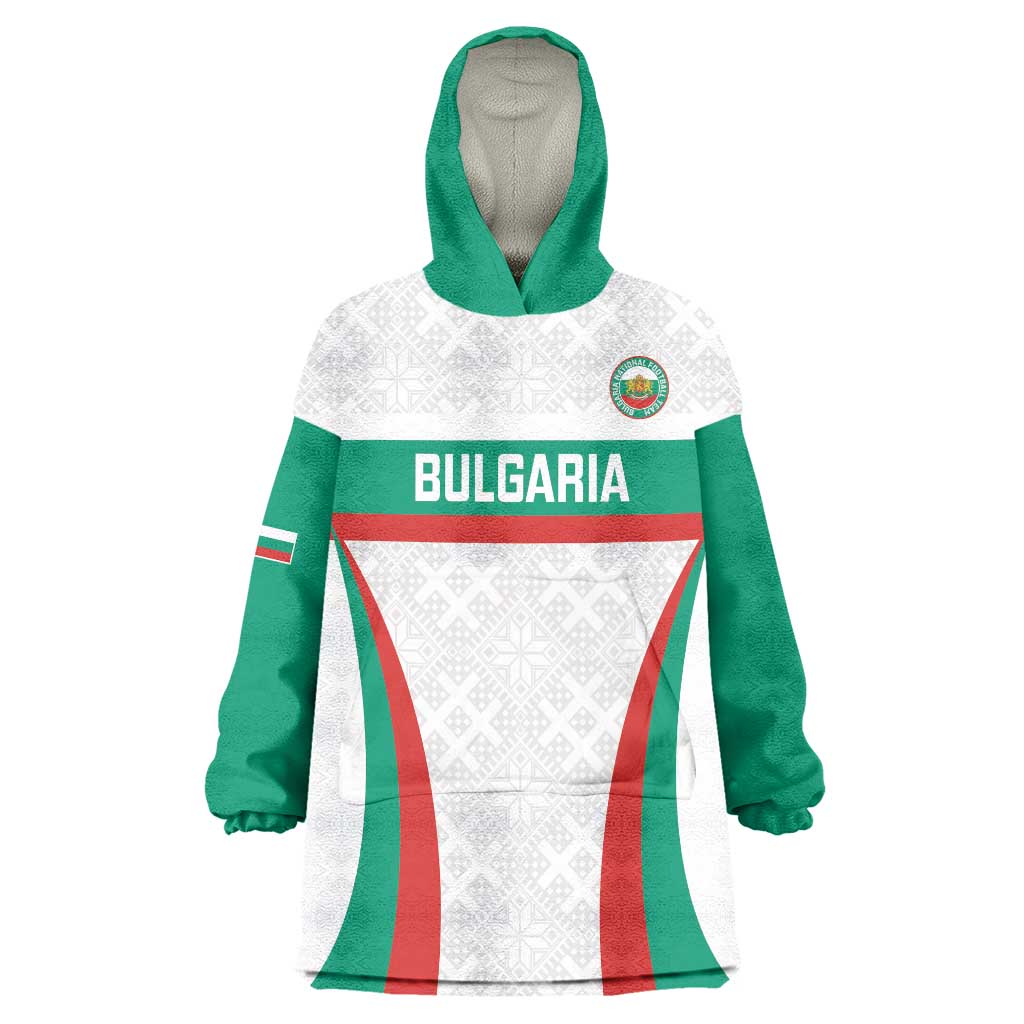 Custom Bulgaria Football Wearable Blanket Hoodie Bulgarian Pattern Sporty Style