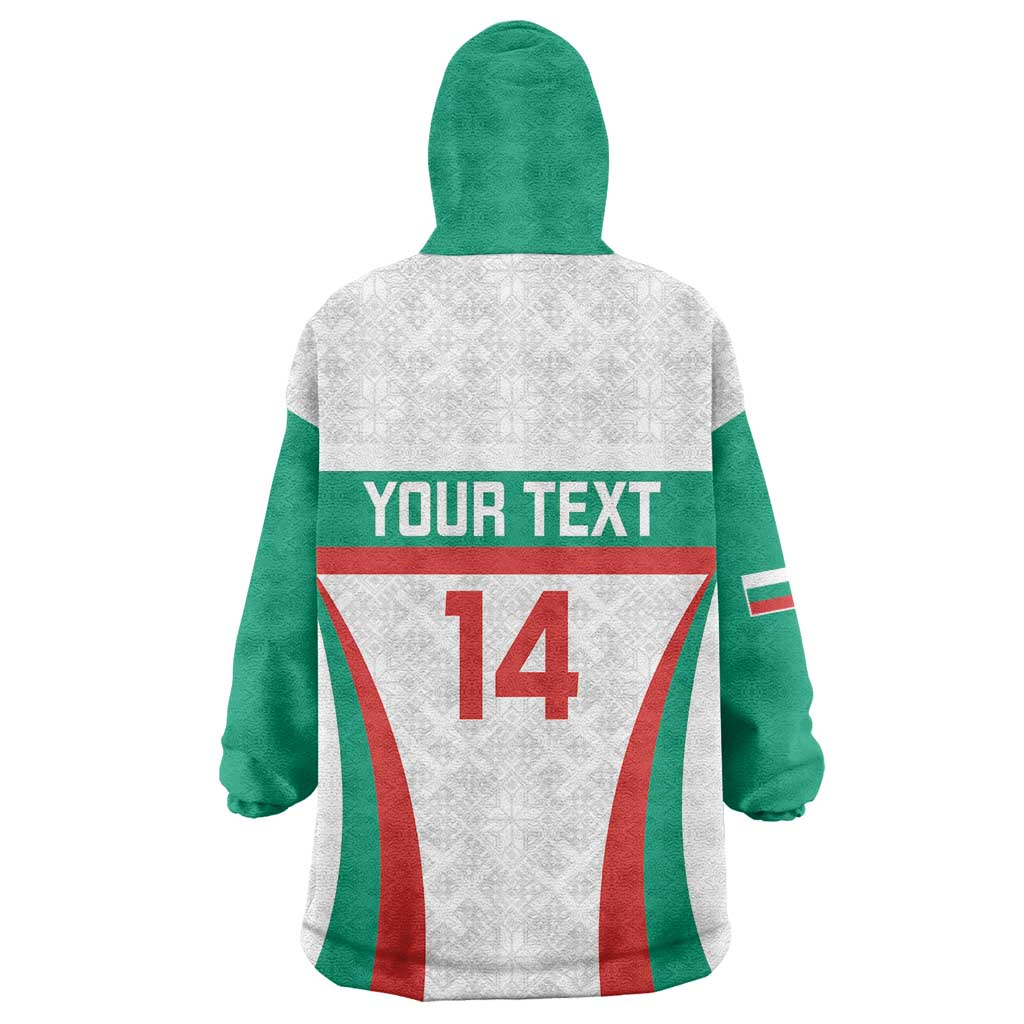 Custom Bulgaria Football Wearable Blanket Hoodie Bulgarian Pattern Sporty Style